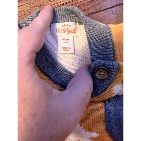 cat & jack knit grey yellow stars nwt 0-3 months baby - Picture 4 of 4